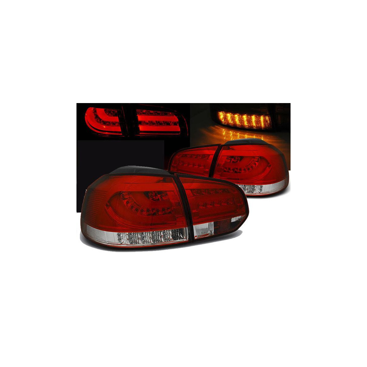 LAMPY VW GOLF 6 10.08-12 RED WHITE LED BAR