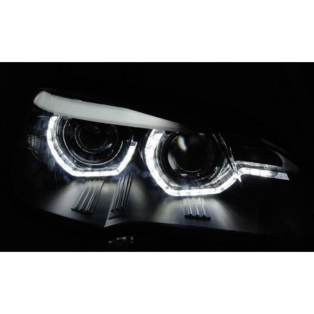 LAMPY BMW X5 E70 07-10 AE DRL LED BLACK HID