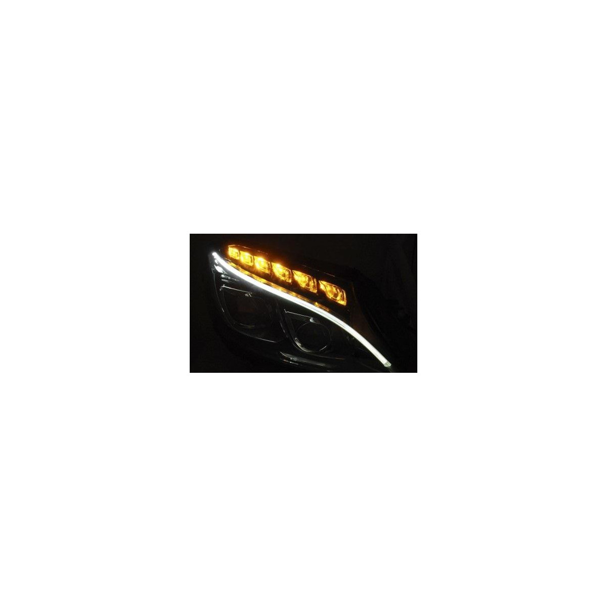 LAMPY MERCEDES W205 14-18 BLACK LED DRL
