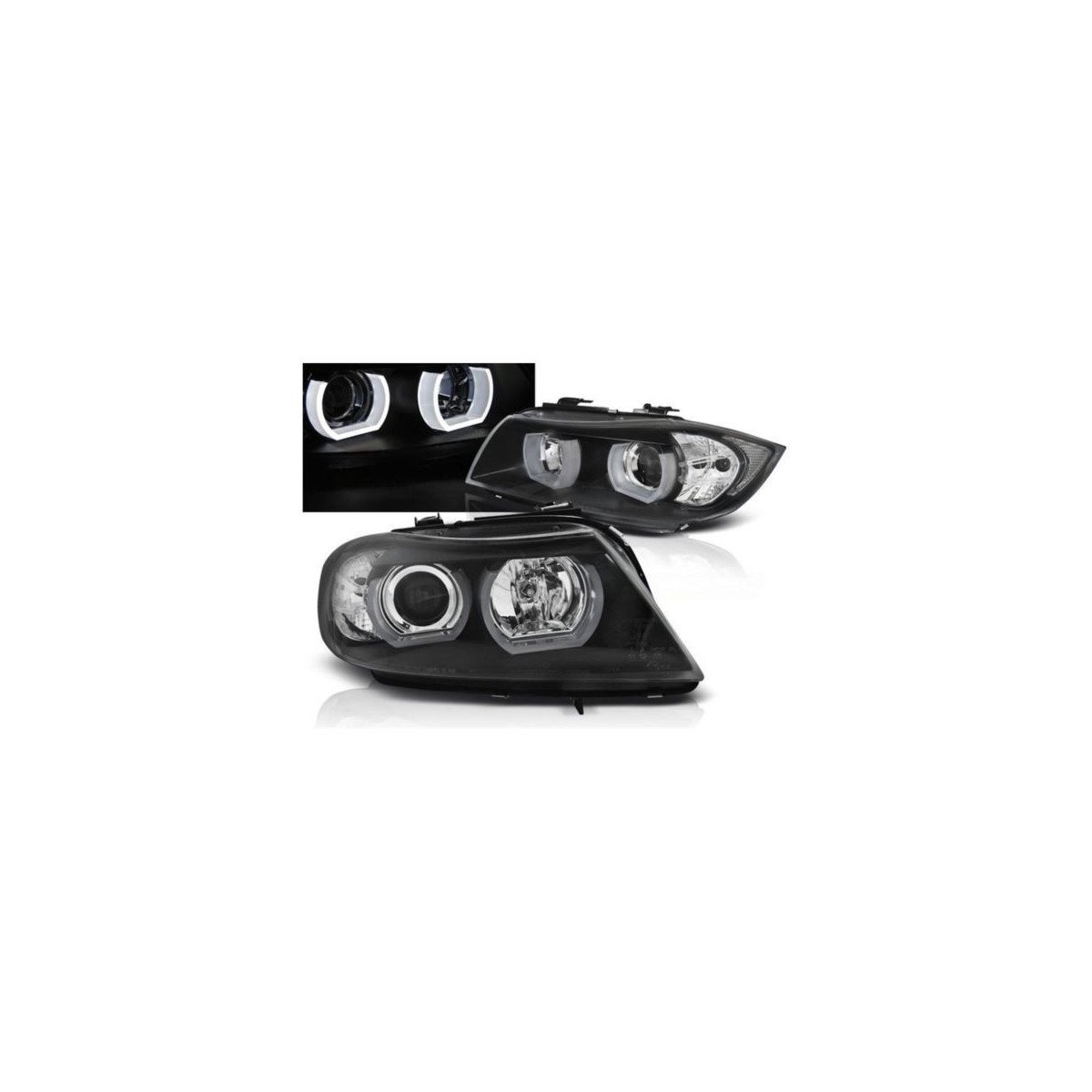 LAMPY BMW E90/E91 03.05-08.08 3D U-TYPE BLACK HID