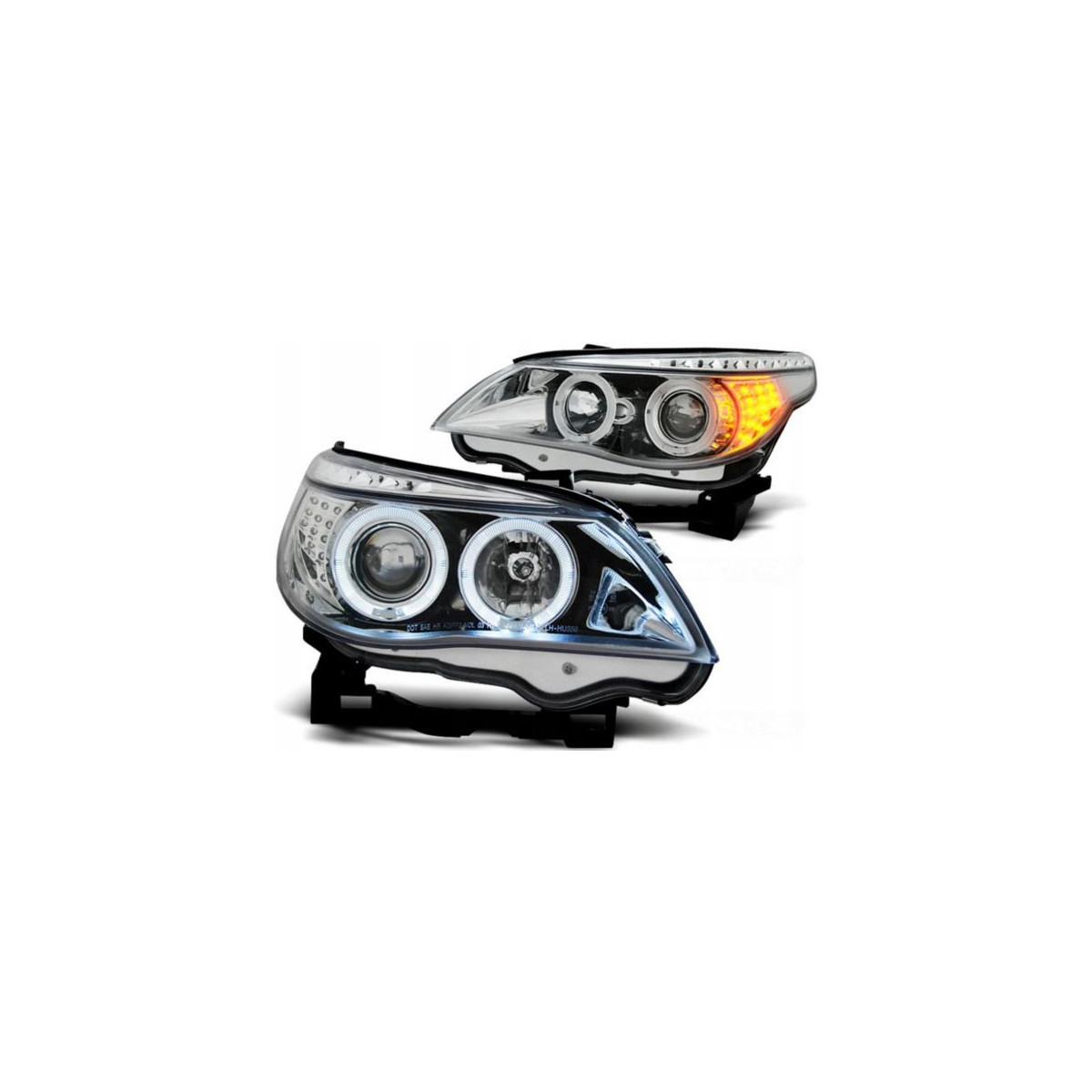 LAMPY BMW E60/E61 03-07 ANGEL EYES CHROME LED INDI