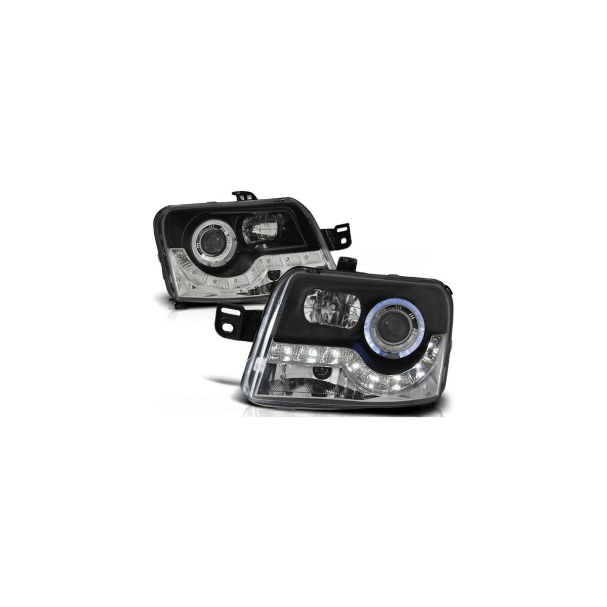 LAMPY PRZEDNIE FIAT PANDA 03- BLACK LED +SILNIKI