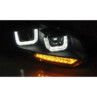 LAMPY VW GOLF 6 VI 08-12 U-TYPE BLACK DRL DTS LED
