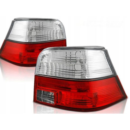 LAMPY TYLNE VW GOLF IV 4 97-03 CLEAR RED WHITE