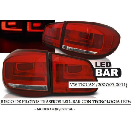 LAMPY VW TIGUAN 07-07.11 RED WHITE LED BAR