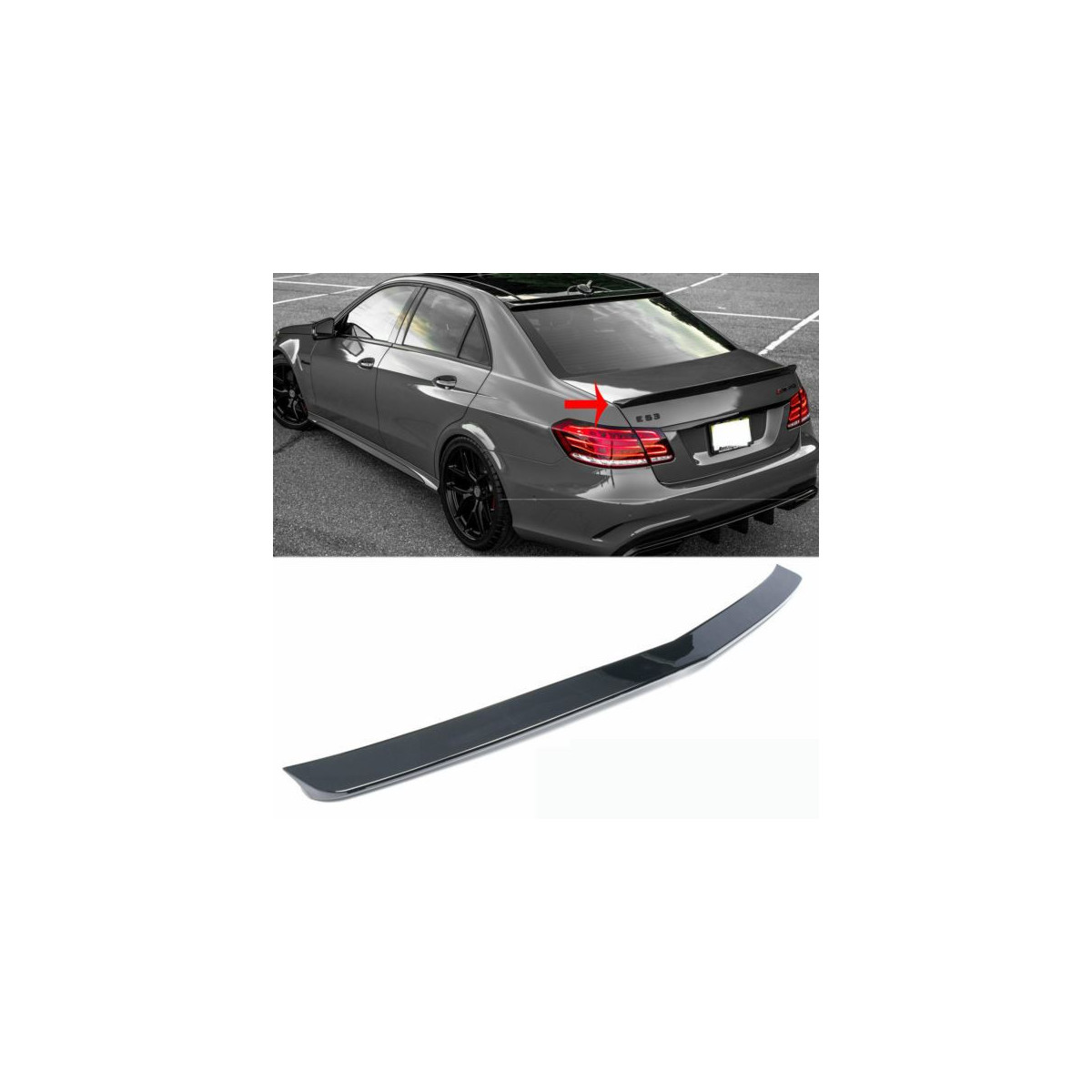 SPOILER MERCEDES W212 09-13 ABS AMG GLOSSY BLACK