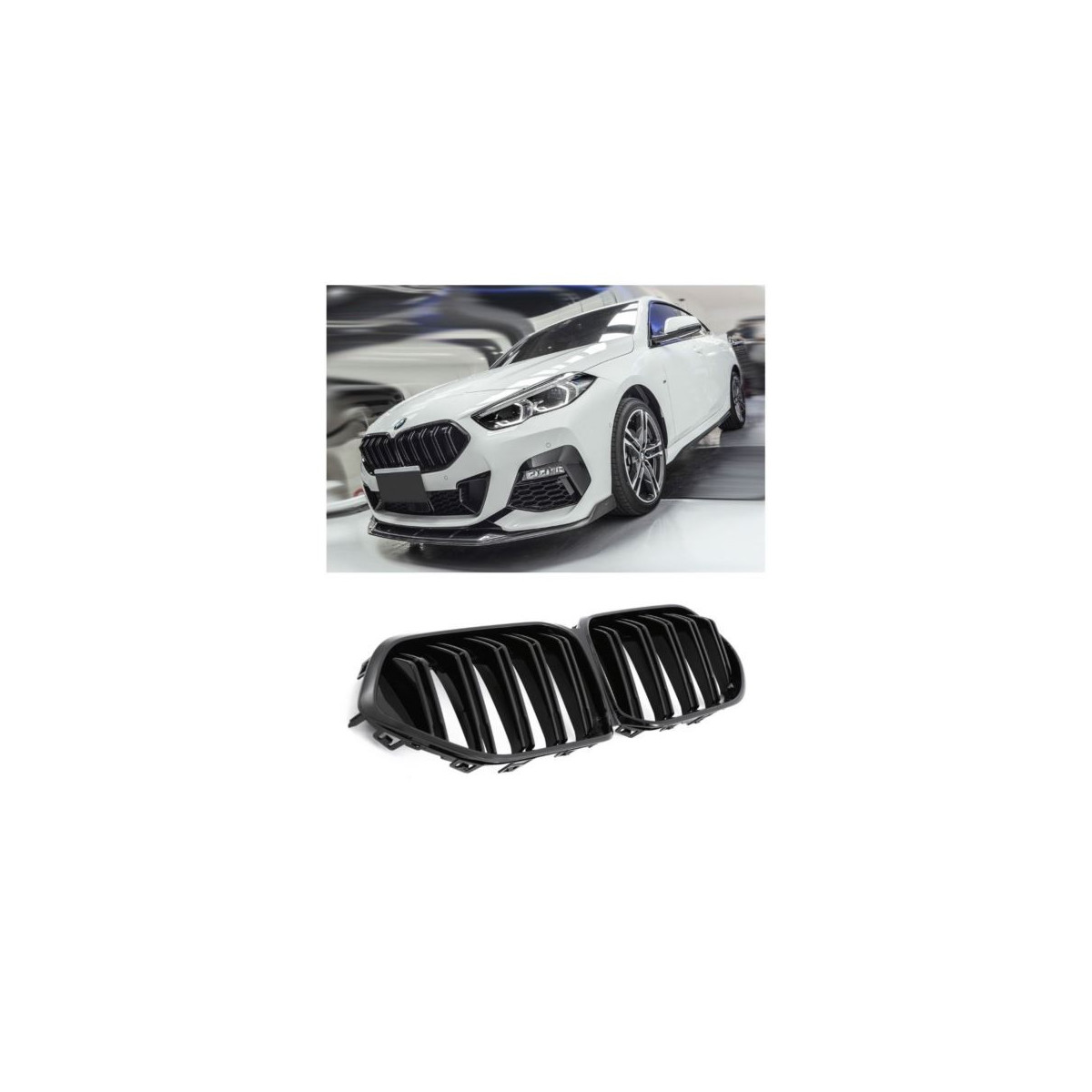 GRILL NERKI BMW F44 GRAND COUPE DOUBLE GLOSSY BLK.