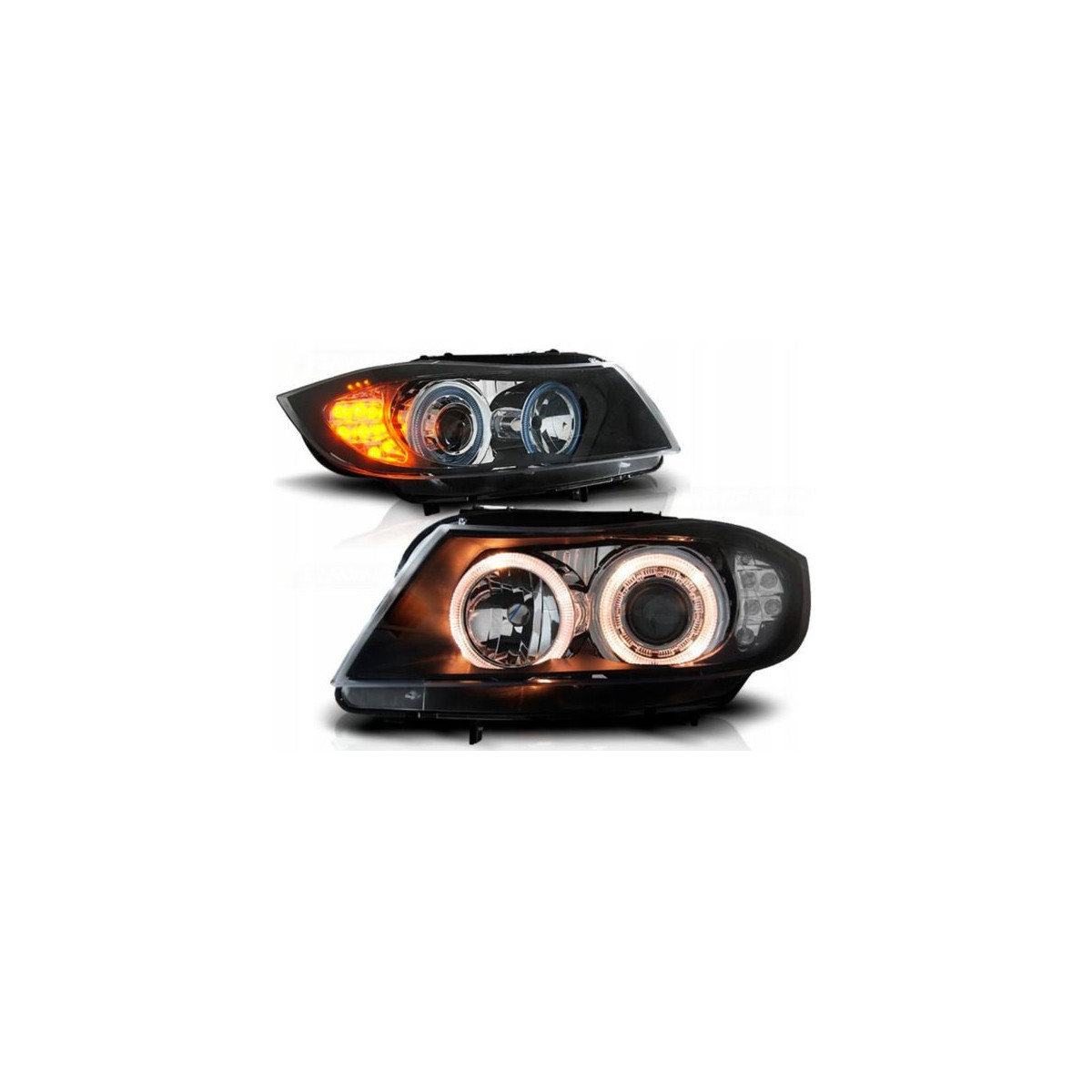 LAMPY ANGEL EYES BMW E90 E91 LED BLINKIER CZARNE