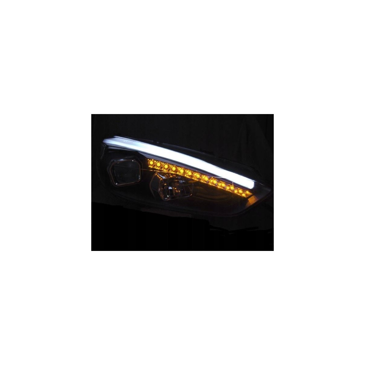 LAMPY PRZEDNIE FORD FOCUS MK3 15-18 BLACK DRL LED