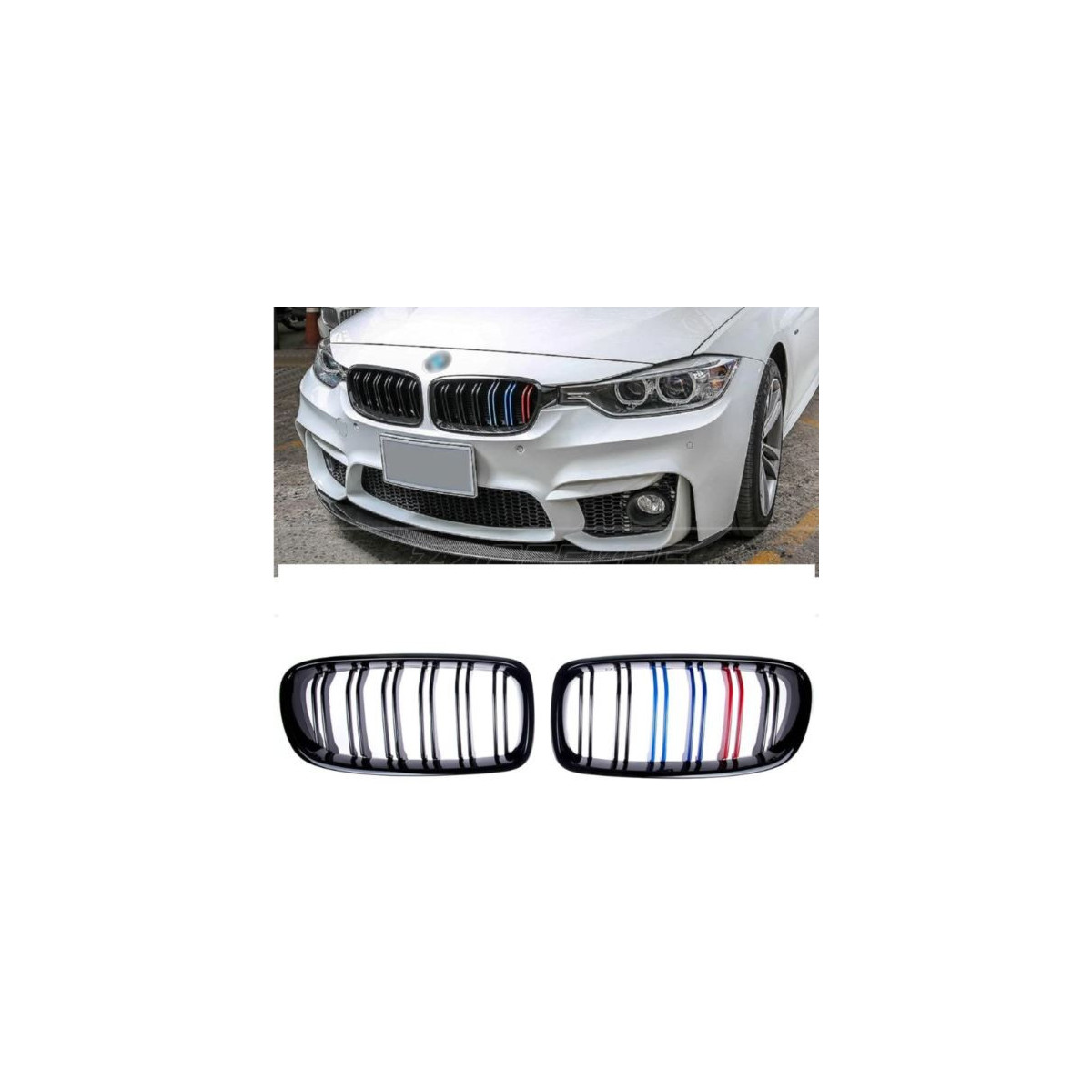 GRILL BMW F30 11-18 DOUBLE LINE 3 KOLOR