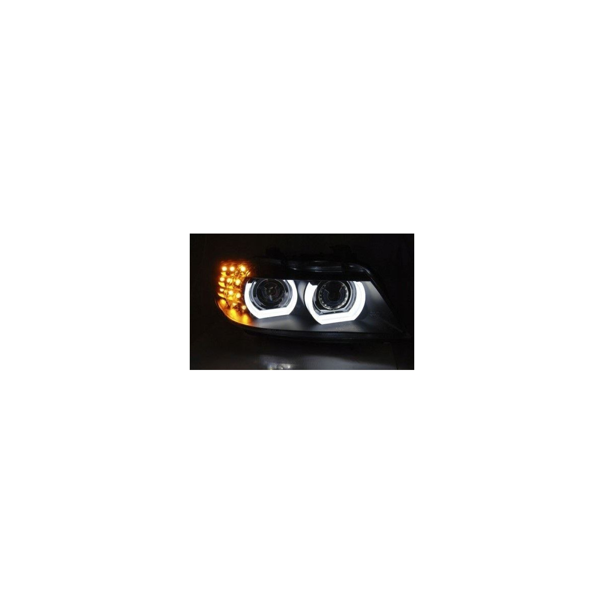 LAMPY BMW E90 E91 09-11 DRL BLACK XENON RINGI 3D