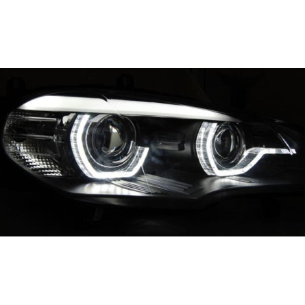 LAMPY BMW X5 E70 07-10 AE DRL LED BLACK HID