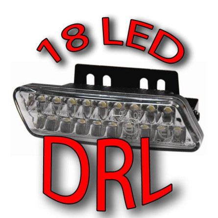 LAMPA DRL  18LED WHITE+SYS AUTO ON/OFF