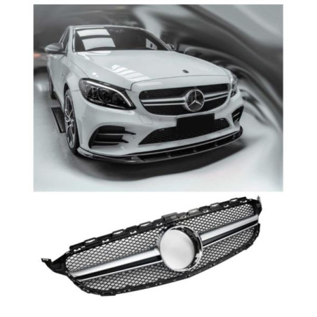 GRILL MERCEDES W205 14-18 LOOK AMF SILVER