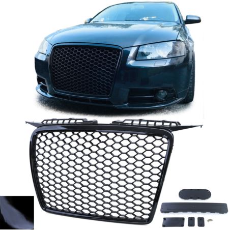 GRILL AUDI A3 05-08 RS LOOK GLOSSY BLACK