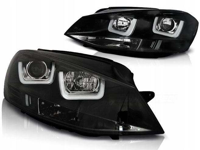 LAMPY VW GOLF 7 11/12- BLACK LED U-TYPE DRL
