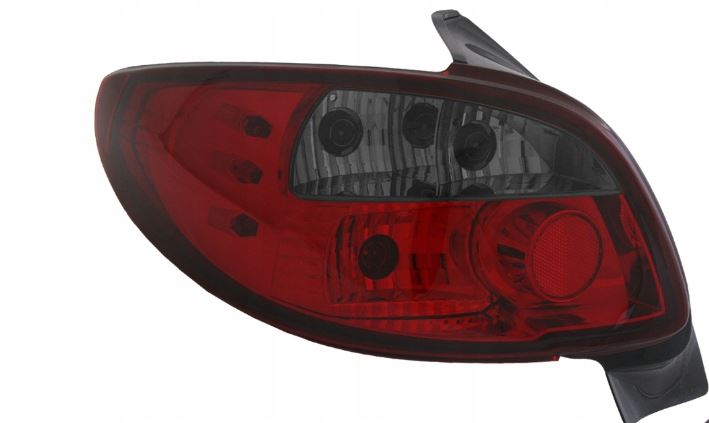 LAMPA TYL KPL PEUGEOT 206 1998- CLEAR RED TUNING