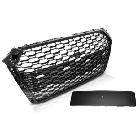 GRILL AUDI A4 B9 15-19 GLOSSY BLACK RS4 STYLE PDC