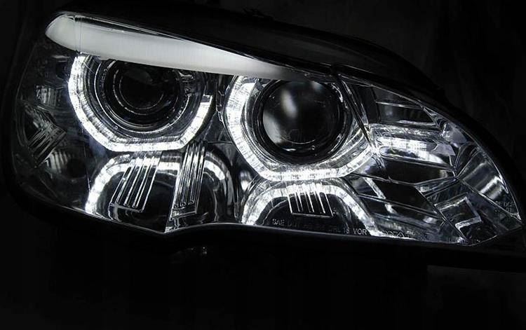 LAMPY BMW X5 E70 07-10 AE DRL LED CHROME HID