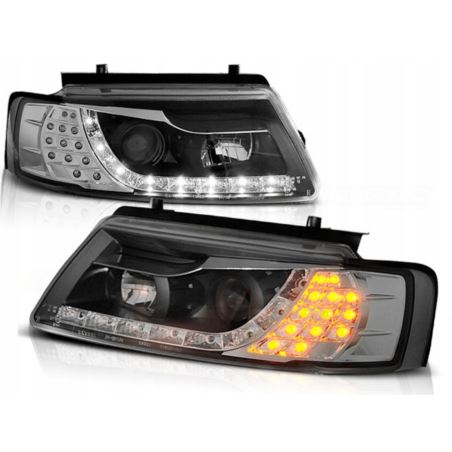 LAMPY DAYLINE VW PASSAT B5 CZARNE + LED BLINKER