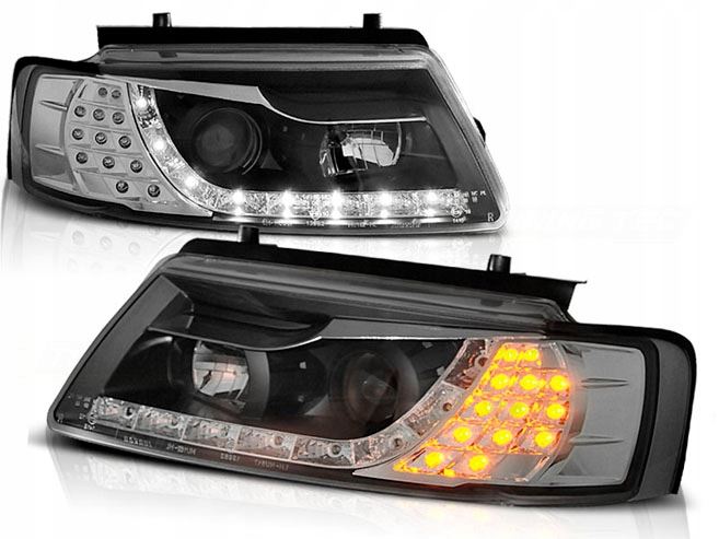 LAMPY DAYLINE VW PASSAT B5 CZARNE + LED BLINKER