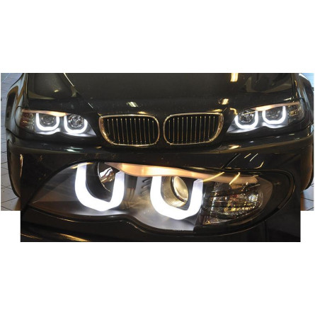 LAMPY PRZEDNIE ANGEL EYES 3D BMW E46 01-05 BLACK