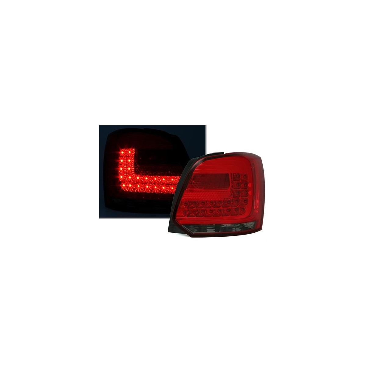 LAMPY TYLNE LED VW POLO 6R 6/09- RED SMOKE  HAT.