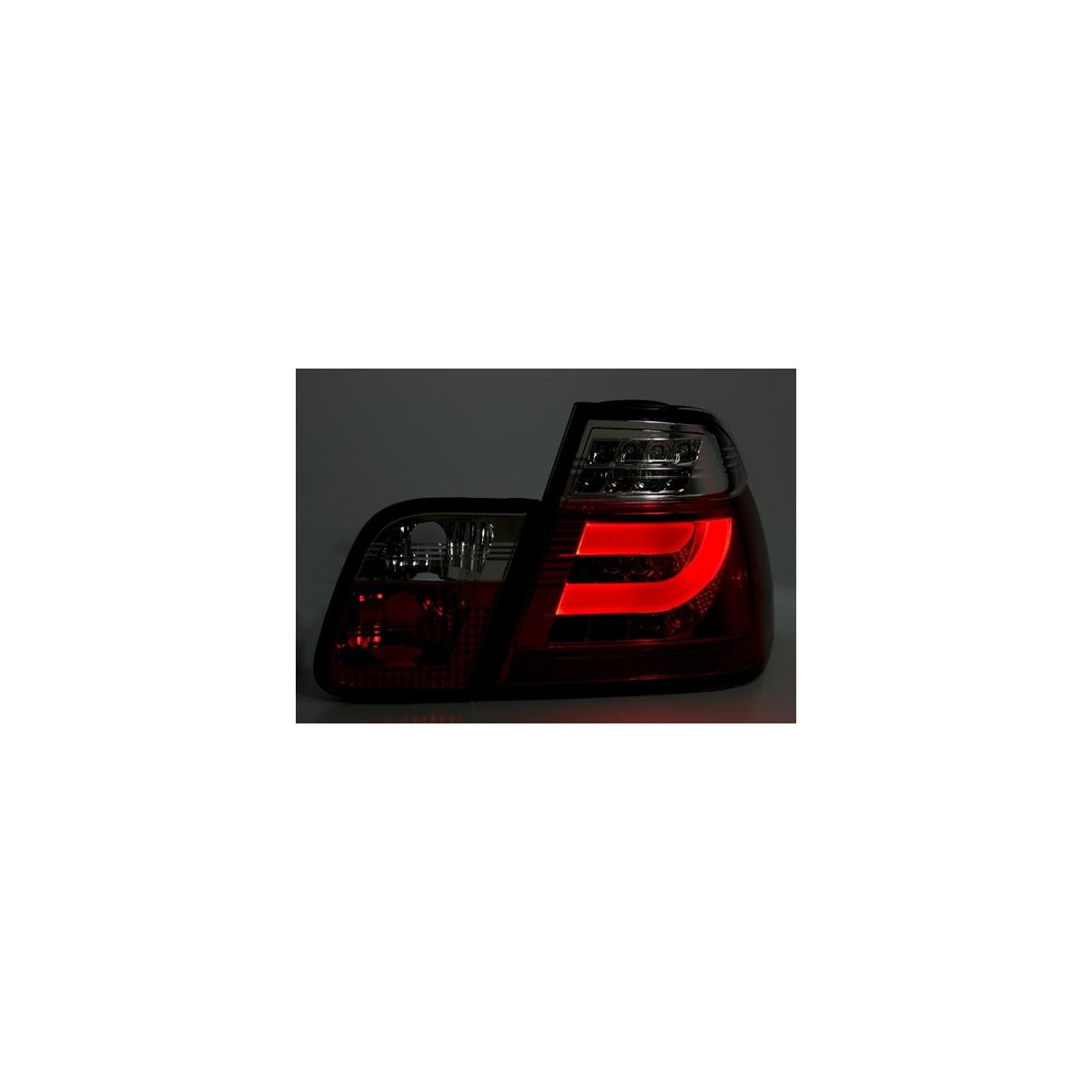LAMPY TYLNE LIGHTBAR LED BMW E46 98-01 SEDAN RED SMOKE