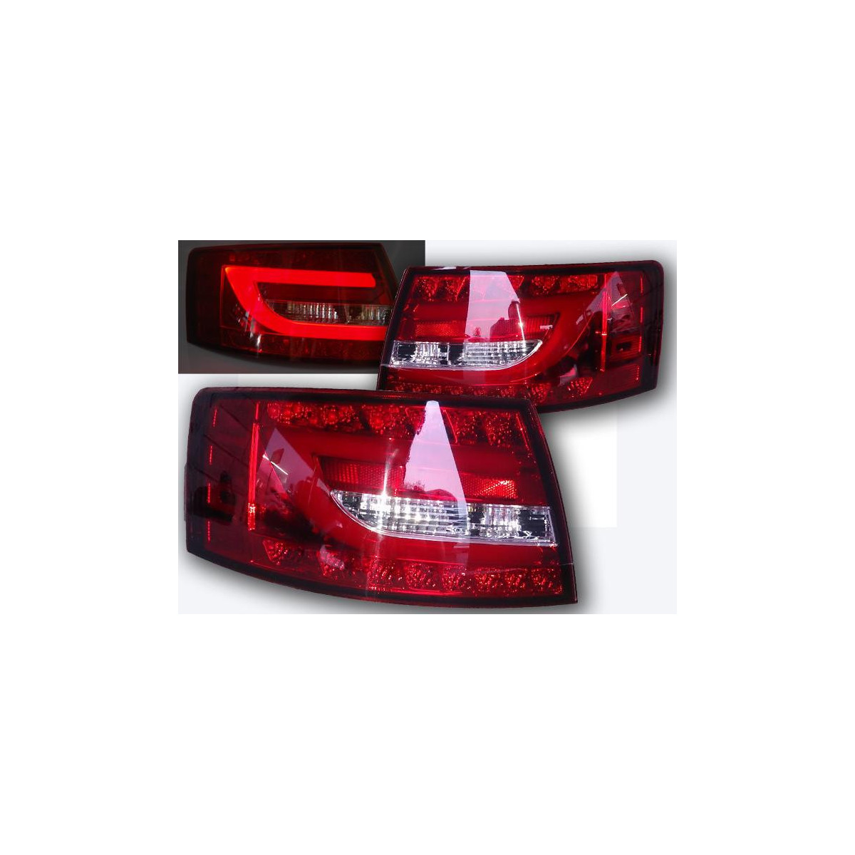 LAMPY LED AUDI A6 C6 4F SEDAN RED WHITE 6PIN