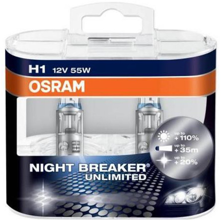 OSRAM NIGHT BREAKER UNLIMITED +110% H1 55W 12V