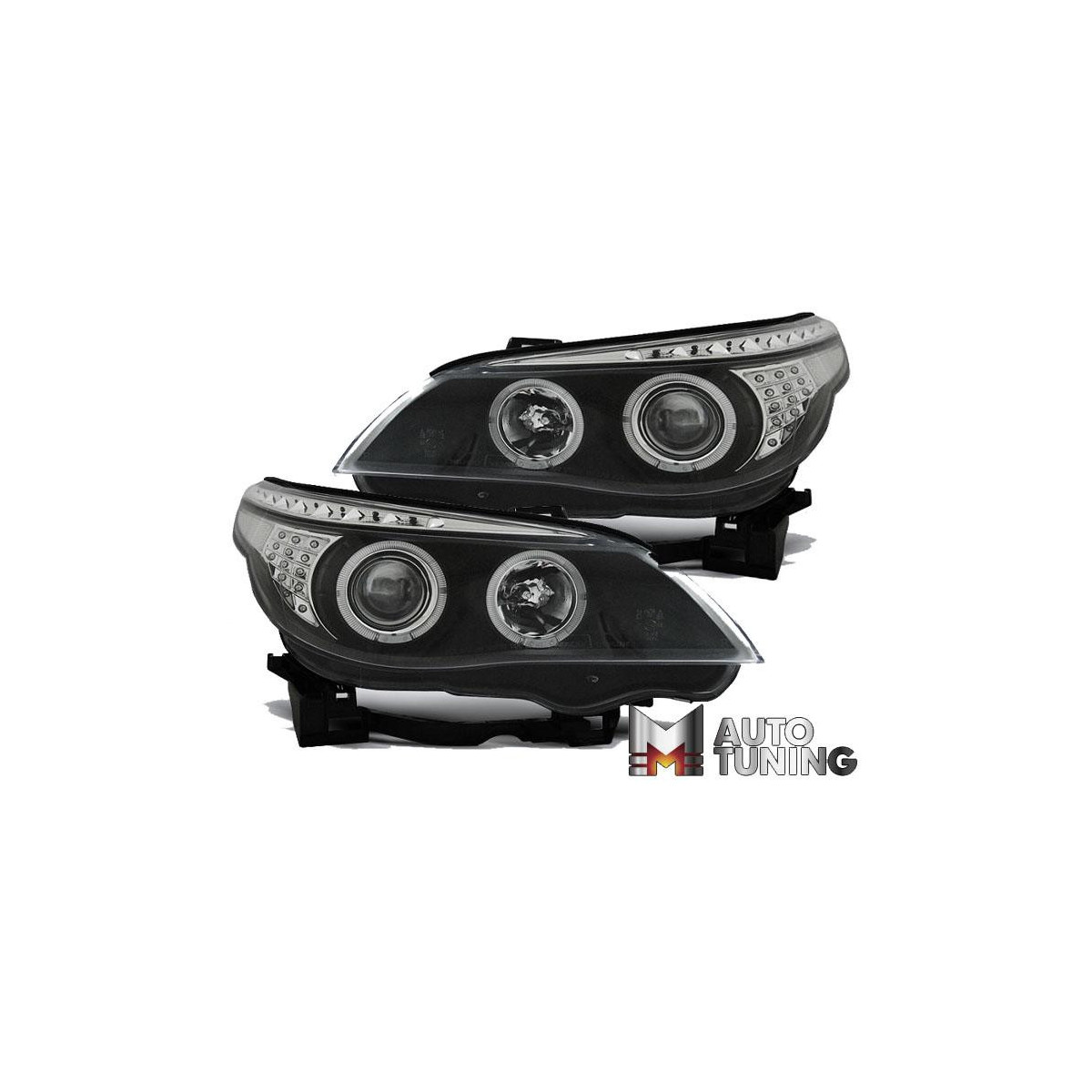 LAMPY BMW E60/E61 03-07 ANGEL EYES BLACK LED INDIC