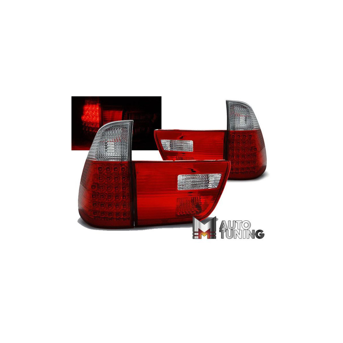 LAMPY BMW X5 E53 09.99-06 RED WHITE LED